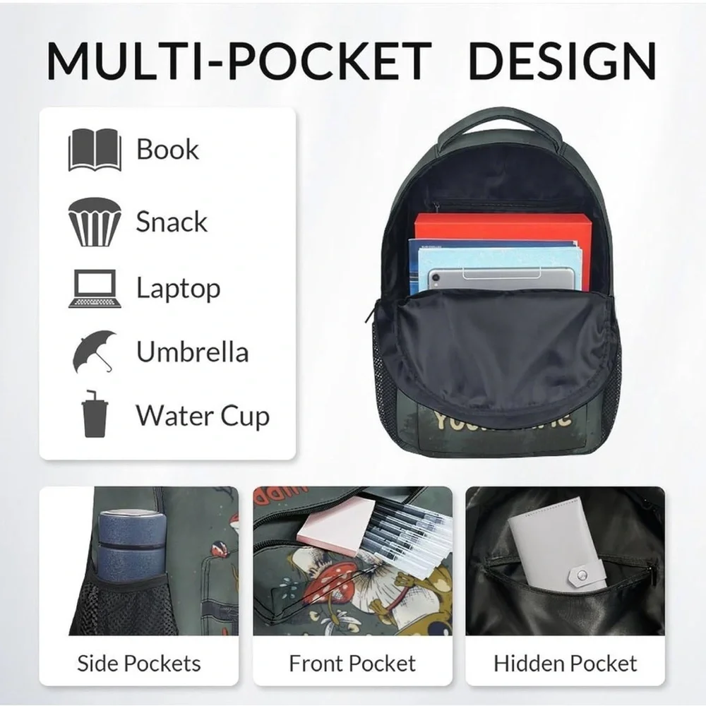 New Stay Trippy Little Hippie Backpack with frog and mushrooms 🐸🍄 - Picture 4 of 7